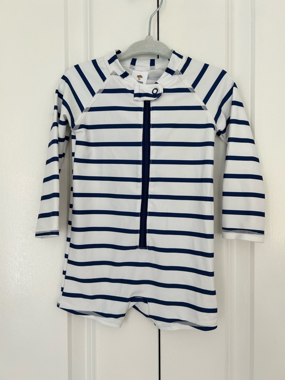 Tucker + Tate rash guard swimsuit 18 months blue and white stripe nautical